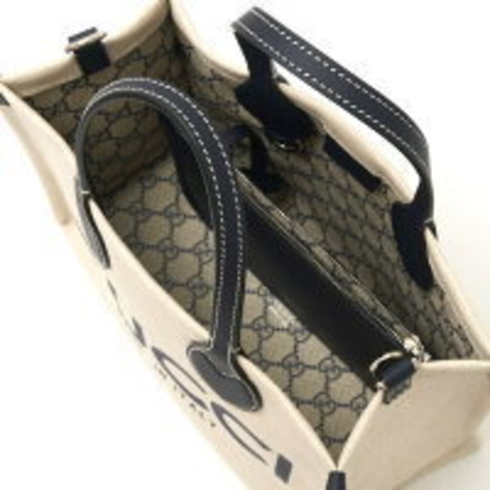 Gucci Tote Bag FACVW Handbag GG Supreme Leather Beige - Picture 7 of 7